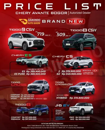 Pricelist Harga Chery jatirasa 2025
